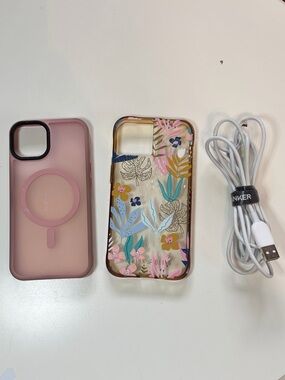 iPhone 13 Cases (2) & Lightning Charger Cord